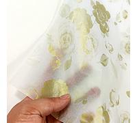 Papel de seda a granel con estampado de flores doradas, 25 hojas de 19.7 x 27.5 pulgadas para bolsas de regalo de cumpleaños, boda, manualidades, envolver regalos, papel de seda