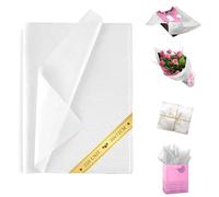 Papel de seda blanco Premium (Pack 250) 50x75cm -Papel de Regalo para Envolver Regalos de Cumpleaños y Boda. Papel para Floristería. Papel para DIY y Bricolage