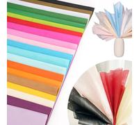 Papel de seda de 70 x 50 cm, 60 hojas multicolor de 20 colores, papel transparente de 16 g/m, papel para manualidades para crear pompones, flores de papel, decoración de mesa, que se coloca en bolsas