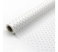 Papel de seda en rollo. Bobina de topo plata 60CM x 25M. Ideal para: Envolver, regalos, packaging de productos, embalaje y Navidad. (Plata 25M)