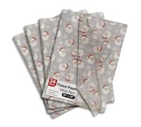 Papel de seda estampado de Papá Noel - Papel decorativo para decoupage - Papel de seda de vacaciones - Papel de seda de invierno | 24 hojas de 20 x 30 pulgadas