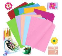 Papel de seda multicolor, 100 hojas A4, papel crepé, papel de manualidades colorido, con 10 colores para cumpleaños, bodas, Navidad, papel de regalo para pompones, envoltorios de regalo, decoración