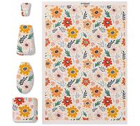 Papel de transferencia para arcilla, rústico hecho a mano coloridas calcomanías de cerámica de flores solubles en agua, para aretes, joyas, manualidades, suministros de arte de cerámica