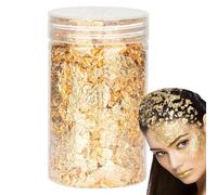 Papel decorativo de lámina dorada | Hojas brillantes de imitación | Hoja multiusos de 10 g para joyas de resina, limo, pintura, arte, bricolaje, dorado, brillante y lujoso