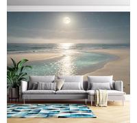 Papel Decorativo Pared Playa De La Luna Estrella Mural Panorámico 159Cmx280Cm(Wxh) Papel Pintado No Tejido De Paisaje Natural Para Decoración Del Hogar De Sala De Estar Y Dormitorio - No Autoadhes