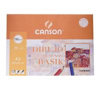 Papel Dibujo CANSON Basik Liso, Din-A3 130 gr., Carpeta x10 Hojas