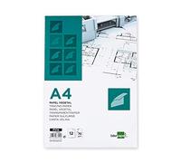Papel dibujo liderpapel a4 210x297mm 70g/m2 vegetal sobre de 12 hojas