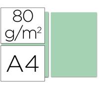 Papel color liderpapel a4 80g/m2 verde paquete de 100 - PC55