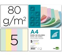 Papel Din Color A4 80 Gr (500 Hojas) 100 Hojas Por Colores Surtidos