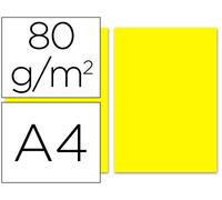 Papel Din Color A4 80 Gr Amarillo - Resma de 100 Hojas