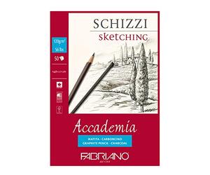 Papel Fabriano Accade Esqui BL1CO Dibujo 50 hojas A5 14,8 x 21 cm, blanca