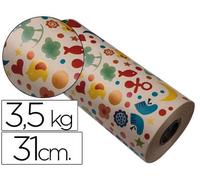 Papel fantasia kraft 4302 havana motivo infantil bobina 31cm 3,5 kg