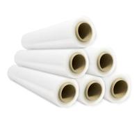 Papel Film Transparente para Embalar Estirable (6 Rollos de 50cm ancho), Plastico Cubretodo para Mudanzas, Film Adhesivo Protector, Film Embalaje para Cubrir Muebles, Cajas Carton, Mudanza y Objetos