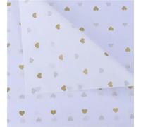 Papel fino para envases de regalos, Pack Of 10 50x70 Cm Multicolor Tissue Gift Wrapping Paper(Gold-love-White)