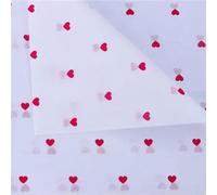 Papel fino para envases de regalos, Pack Of 10 50x70 Cm Multicolor Tissue Gift Wrapping Paper(Red-love-White)