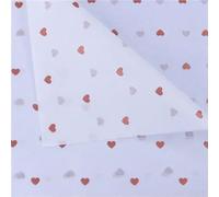 Papel fino para envases de regalos, Pack Of 10 50x70 Cm Multicolor Tissue Gift Wrapping Paper(Rose gold-love-White)