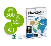 Papel Fotocopiadora Navigator Din A3 90 Gramos Papel Multiuso Ink-Jet Y Laser Paquete De 500 Hojas