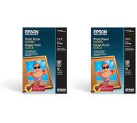 Papel fotográfico brillante A3 de Epson, 200 g/m², 20 hojas (Paquete de 2)