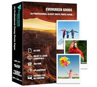 Papel fotográfico brillante de doble cara A4, 200 g/m², 50 hojas | Papel fotográfico imprimible por inyección de tinta y láser, a prueba de salpicaduras para impresoras Canon, HP y Epson