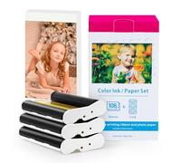 Papel fotográfico y cartucho Selphy CP1300 CP1500 KP-108IN108 3115B001(AA) Postales para Canon Selphy CP820 CP1200 CP910 CP780, 3 cartuchos+108 papel fotográfico (100 x 140 unidades) 8 mm)