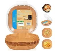 Papel Freidora Aire 16C50 Air Fryer Cuadrado 50 Unidades 16-20 cm moldes Desechable para Horno BPA Free Accesorios para Freidora sin Aceite de 2 a 8 litros (16-20CM-Cuadrado-50 unidad)
