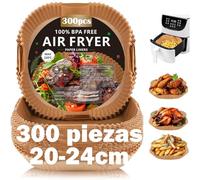 Papel Freidora Aire, 300 Piezas Papel Air Fryer Cuadrado 5-8L BPA Free 20-24CM, Material Seguro y Sostenible, papel para freidora de aire perfecto para COSORI Cecotec 5.5L 6L