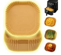 Papel Freidora Aire Premium 100 unidades Antiadherente y Ecológico, Papel Air Fryer Cuadrado o Redondo apto para Cosori, Cecotec, Ninja, Papel Horno Sin Tóxicos, Accesorios Airfryer