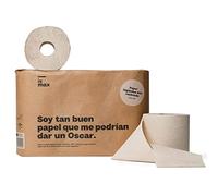 Papel Higiénico Baño Rollo WC Eco Reciclado Rollos Water 2 Capas 320 Servicios Ecologico Natural - Caja de 6 rollos