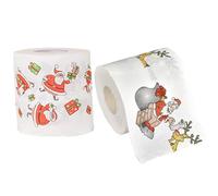 Papel higiénico de Navidad, 2 rollos de papel higiénico con estampado de Papá Noel, divertido papel higiénico de Navidad a granel para decoración de baño, relleno de calcetines, recuerdos de fiesta