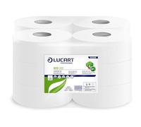 Papel higiénico ecológico Mini Jumbo Lucart 2 capas - 527 hojas - 812098 (paquete de 12)