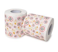 Papel higiénico Happy Birthday, para el 20º cumpleaños, 2 rollos, decoración de fiesta y embalaje de regalo, papel higiénico de temática divertida, papel higiénico divertido