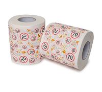 Papel higiénico Happy Birthday, para el 70 cumpleaños, 2 rollos, decoración de fiesta y embalaje de regalo, papel higiénico de temática divertida, papel higiénico divertido