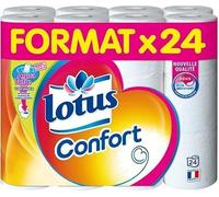 Papel higiénico Lotus Confort Blanco 24 rollos - 3 en 1 - Suave y resistente absorbente