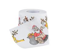 Papel higiénico navideño estampado de Santa Claus, novedad en el rollo de pañuelo de baño para decoración de fiestas de Navidad, suministros y regalos festivos de vacaciones