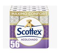 Papel higiénico Scottex 8 rollos(7PACK) acolchado 56 rollos en total con 3 capas de confort y