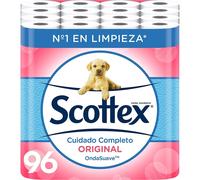 Scottex Papel Higiénico Original 96 rollos, 6 packs de 16 rollos
