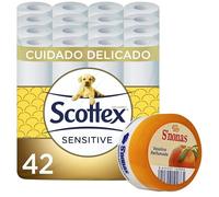 Papel Higiénico Scottex Sensitive 42 rollos + Vaselina Snonas aroma Melocotón