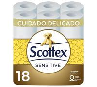 Papel Higiénico Sensitive con 3 Capas | 18 Rollos | Cuidado Delicado con un Toque de Leche de Almendras