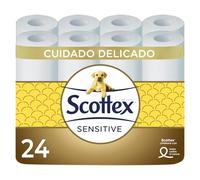 Papel Higiénico Sensitive con 3 Capas | 24 Rollos | Cuidado Delicado con un Toque de Leche de Almendras