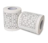 Papel higiénico Sudoku, 2 rollos, con 20 rompecabezas Sudoku diferentes, decoración del inodoro para un aniversario, papel higiénico con lema gracioso, papel higiénico divertido