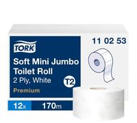 Papel higiénico Tork Premium 2 capas mini rollo jumbo para T2
