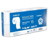 Papel Higiénico VELVET Celulosa Profesional, Papel Higiénico 2 capas, 138 Hojas, 15m, 8 uds., Papel Blanco