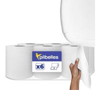 Papel Industrial Secamanos | 6 Rollos de 100m | Mecha Absorbente y Resistente