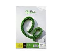 Papel liderpapel A4 210 x 297 mm 80g/m2 liso paquete de 250 hojas.