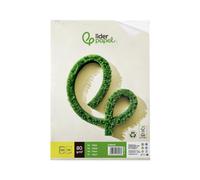 Papel liderpapel A4 210 x 297 mm 80g/m2 reciclado liso paquete de 100 hojas.