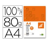 Papel liderpapel a4 80g/m2 liso 4 taladros paquete de 100 hojas - PA05