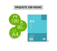 Papel Liderpapel A4 80G/M2 Sin Taladros Cuadro 4 Mm Paquete De 100 Hojas