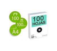 Papel liderpapel a4 antartik 100g/m2 liso blanco paquete de 100 hojas