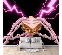 Papel Mural Deliciosas hamburguesas, Papel Tapiz FotográFico Pared gótico 500x280cm Mural decorativo dormitorio infantil diseño creativo pared de acento salón dormitorio fácil de aplicar