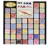 Papel Origami - Pack de Papel Origami estampado (Chiyogami) - 45 patrones surtidos - 4 hojas de cada patrón - 180 hojas en total - 15cm x 15cm